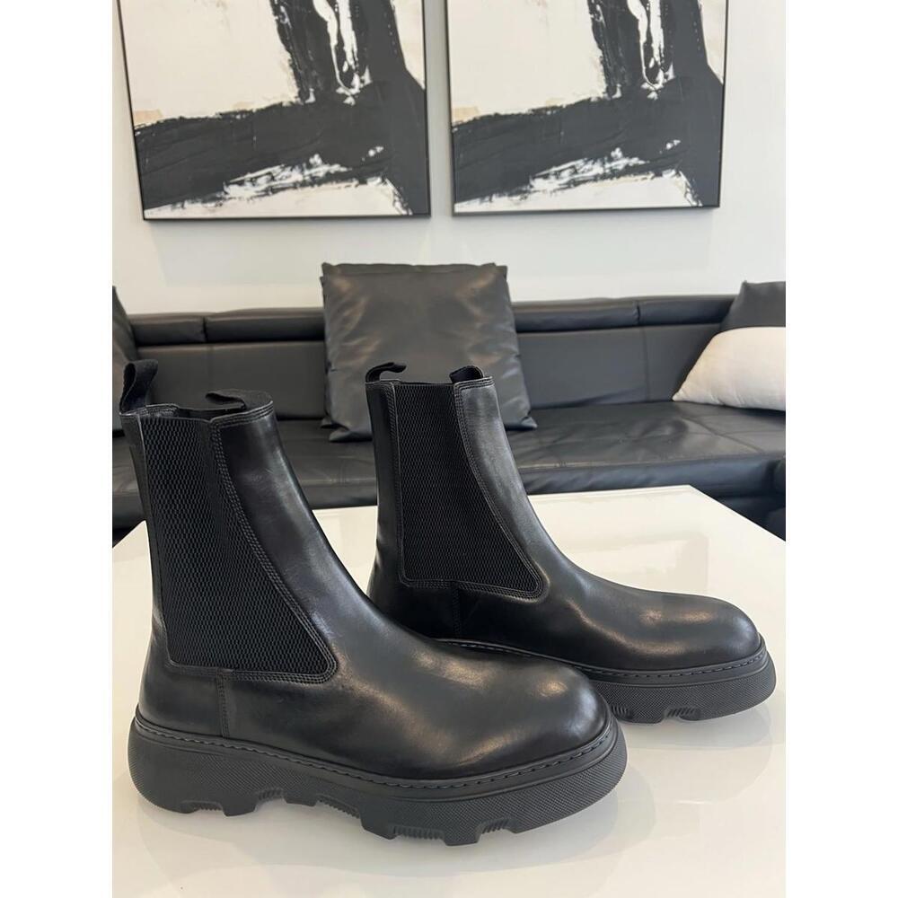 $1250 Men’s Burberry Creeper Chelsea leather boots EUR 46 /US 13 - Picture 7 of 11